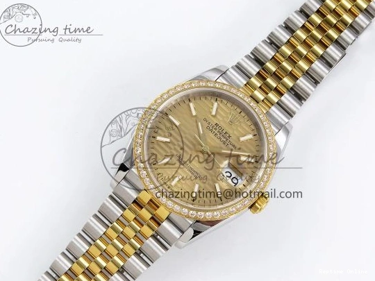 0223 Minimalist DateJust 36 SS 126283rbr VSF 1:1 Best Edition 904L Steel YG Textured Dial on Jubilee Bracelet VS 1378